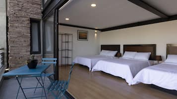 1 habitación, cubrecamas y colchones con efecto memoria