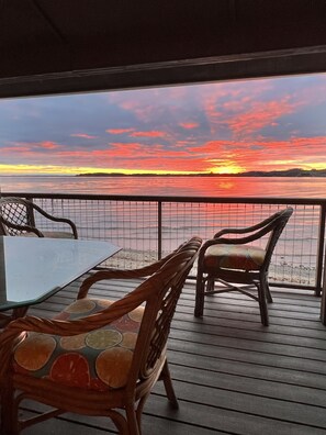 Outdoor dining - Right on the Lake Michigan - walk to town and across from TART trail (Suttons Bay)