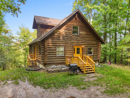 Exterior. Luxe Log Chalet | Sauna, River, Fire, Kayaks/Tubes