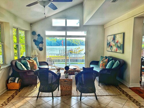 Stunning Water Front Home with Private Dock and Beach and Sunsets