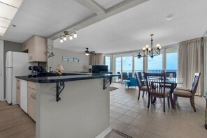 Enjoy meals in the kitchen with a sink and standard appliances, then dine al fresco on the balcony with scenic views.