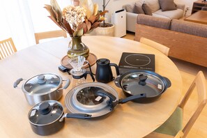 Family Villa | Private kitchen | Fridge, electric kettle, high chair, dining tables - Hakoneso (Hakone)