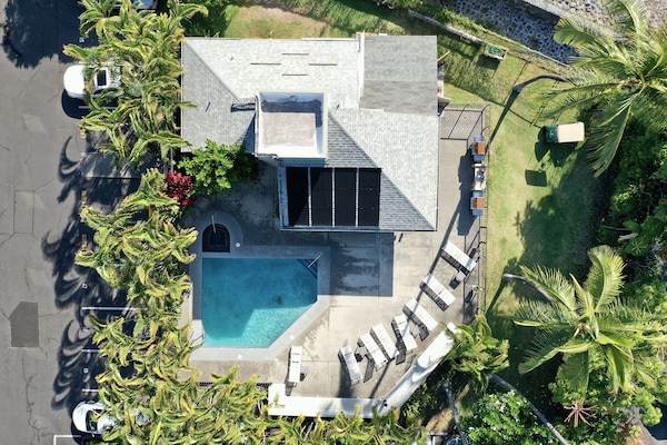 Piscine extérieure, piscine chauffée