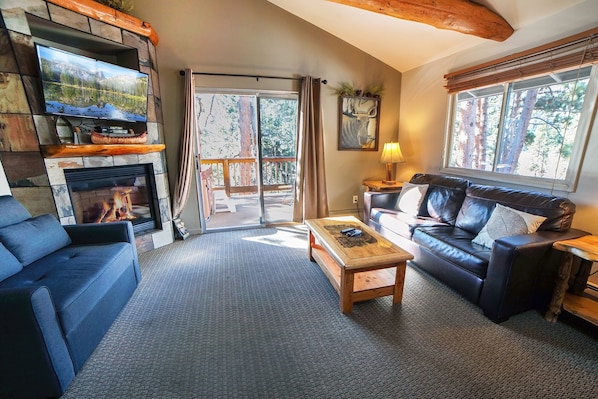 TV, fireplace, DVD player