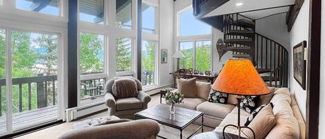 Televisión y chimenea