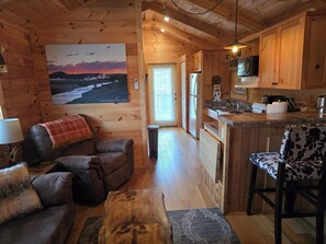 Cabin 2, Deluxe King Bedroom, Hot Tub | Living area | 43-inch Smart TV with digital channels - Copperhead Lodge and Resort Cabin Rentals (Blairsville)