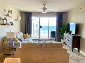 Condo, 2 Bedrooms | Living room | TV - Ariel Dunes I #1504 by Destin Getaways (Miramar Beach)