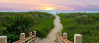 Just A Short Shaded Walk To The Beach.