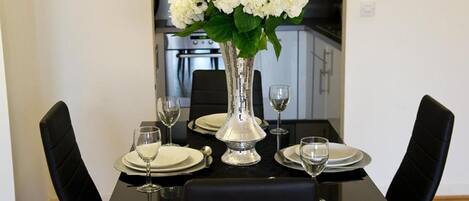 Apartment | Private kitchen | Fridge, microwave, oven, stovetop