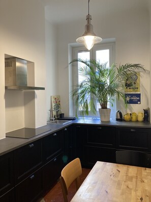 Kühlschrank, Mikrowelle, Ofen, Herdplatte