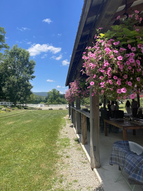 Outdoor dining - The Willow House and Pavilion, a rural retreat 7 miles from Ligonier (Bolivar)