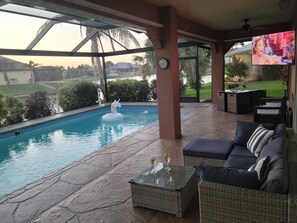 Outdoor pool, a heated pool