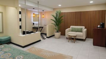 Superior Studio Suite, 1 King Bed (Chiquita) | Bathroom | Designer toiletries, hair dryer, towels, soap