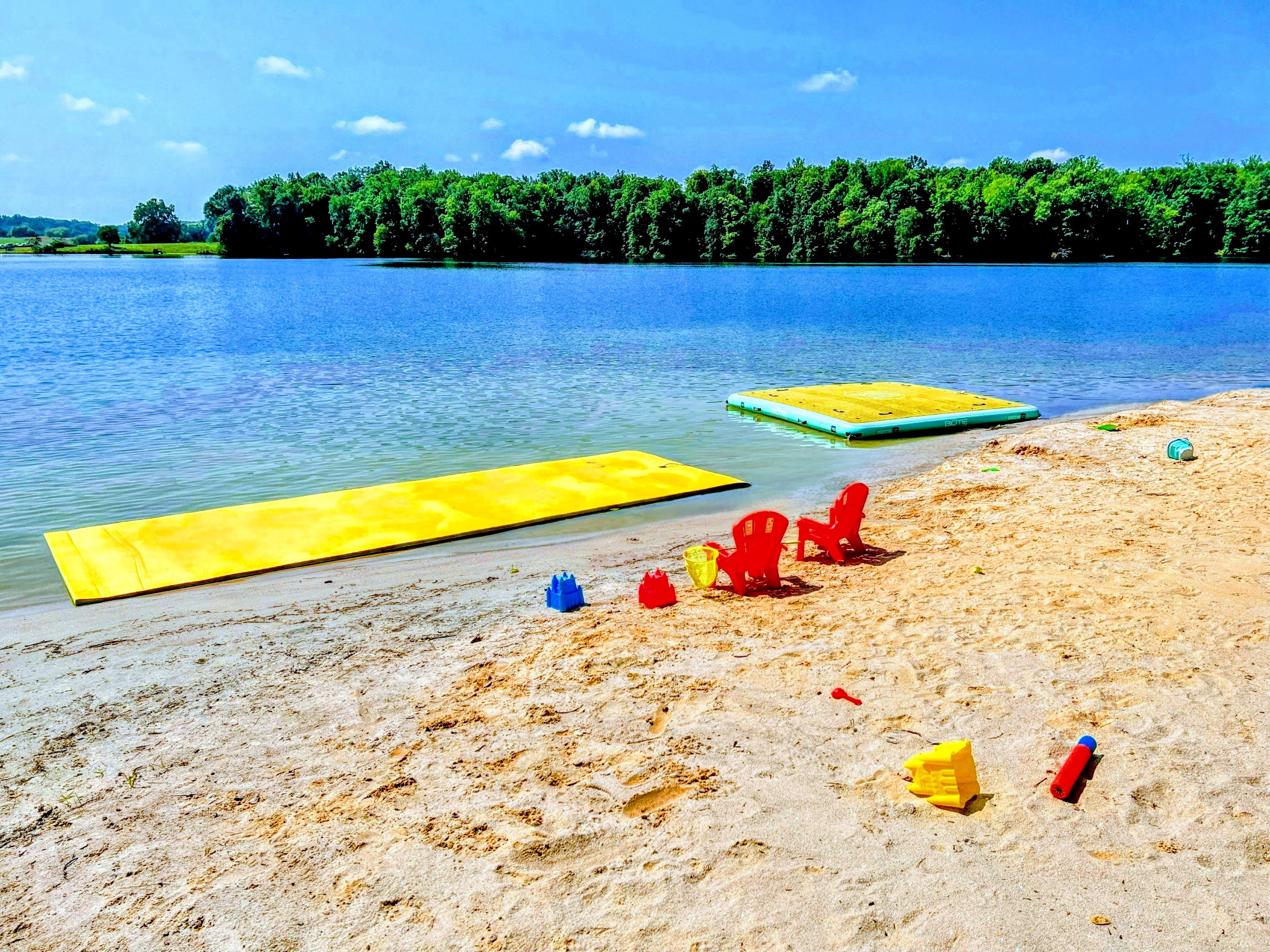 120 Foot Private Beach! You will love the 160+ feet of lakefront shoreline with a gently sloped naturally sandy lake bottom, and warm freshwater.