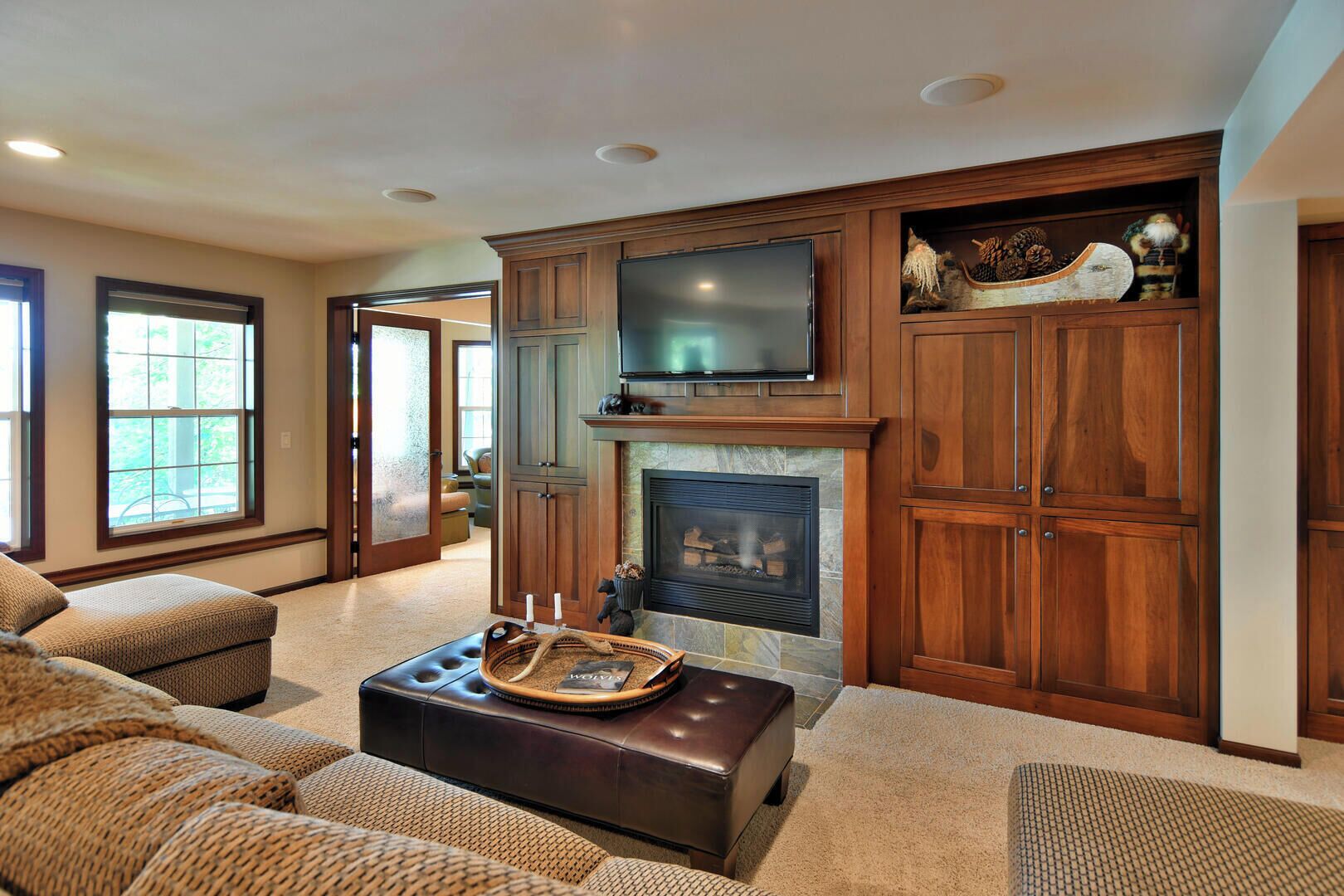 小屋, 多張床, 壁爐 | 起居區 | 電視、壁爐