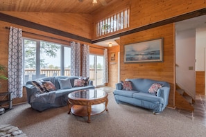 TV connectée, cheminée, livres