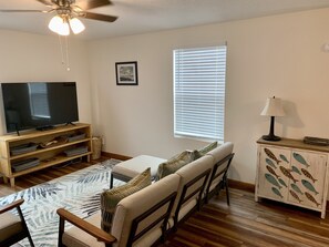 Smart-TV, DVD-spiller, bøker og filmbibliotek