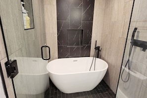 Bathtub, hair dryer