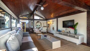 Smart TV, fireplace, video games