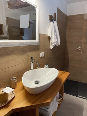 Dusche, Haartrockner, Bidet, Handtücher