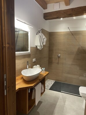 Dusche, Haartrockner, Bidet, Handtücher