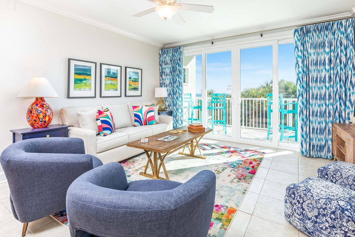 Condo, Multiple Beds, Pool Access, Ocean View (415 - No Pets Allowed) | Living area | 40-inch TV with digital channels