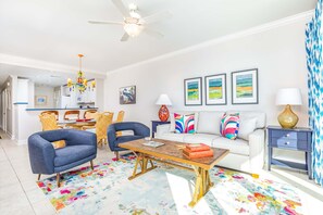 Condo, Multiple Beds, Pool Access, Ocean View (#415 - No Pets) | Living area - Beach House 1 by Tybee Vacation Rentals (Tybee Island)