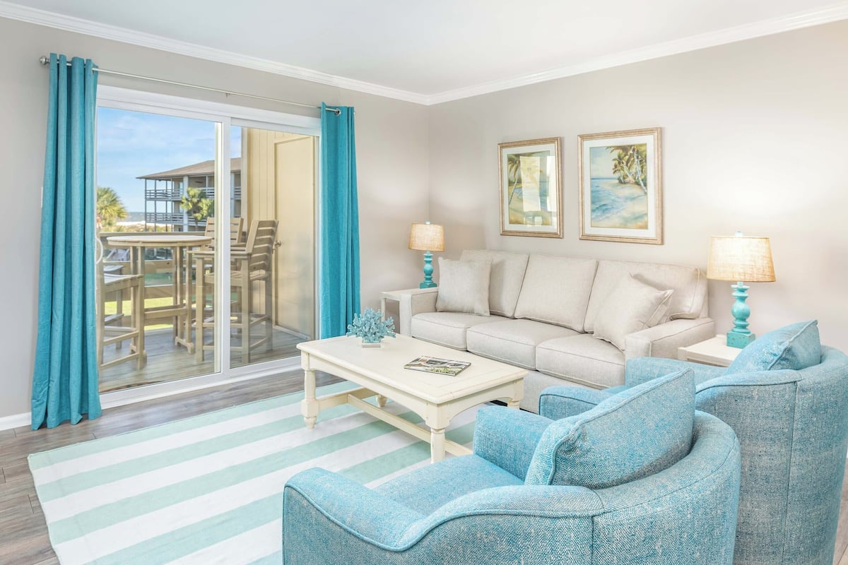 Condo, Multiple Beds, Kitchen, Partial Sea View (29B - No Pets Allowed) | Living area | 40-inch TV with digital channels