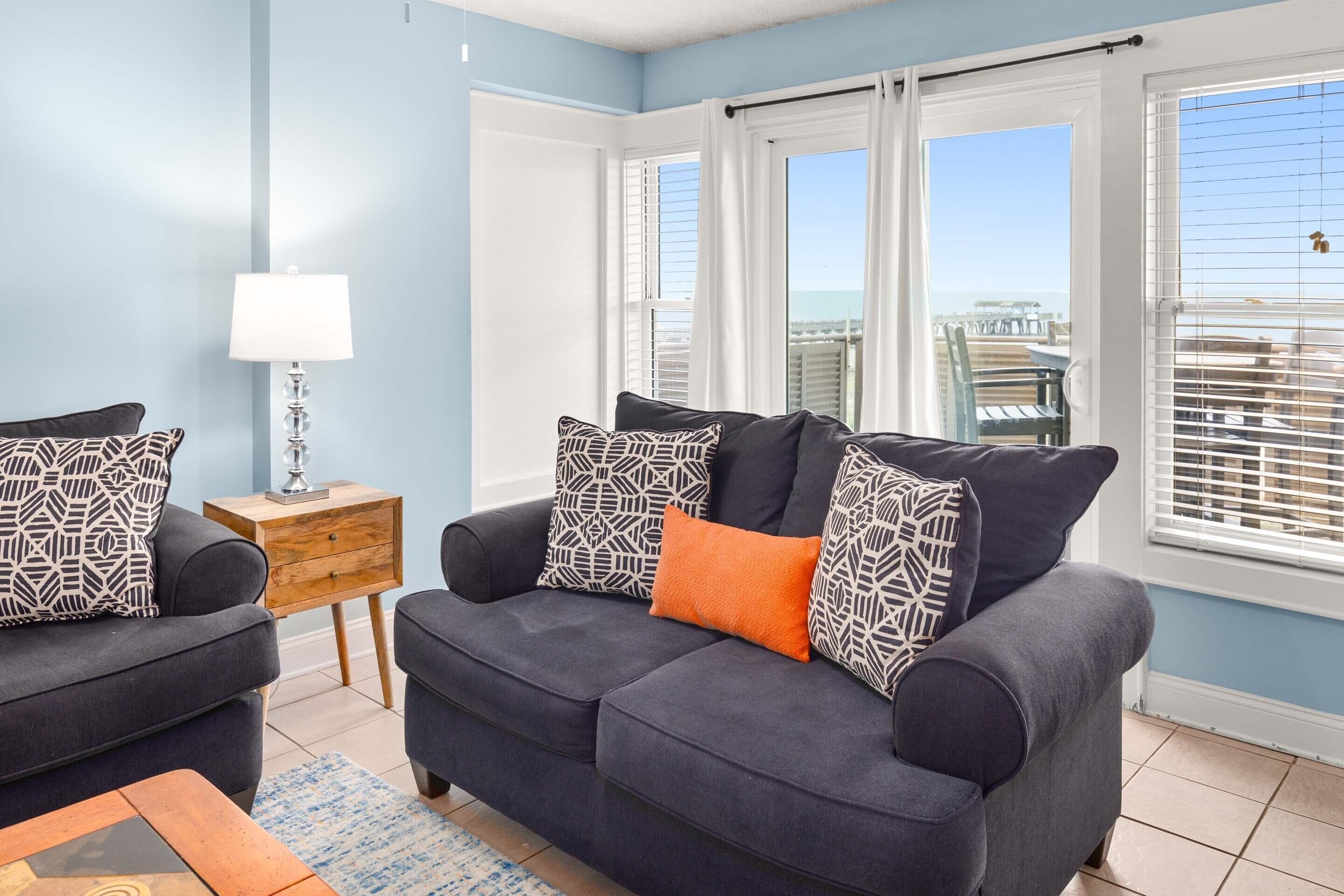 Condo, Multiple Beds, Kitchen, Ocean View (#301 - No Pets) | Living area | 42-inch flat-screen TV with digital channels, TV