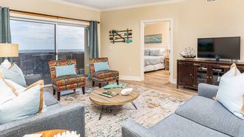 Condo, Multiple Beds, Kitchen, Ocean View (#205 - No Pets) | Living area | 42-inch flat-screen TV with digital channels, TV