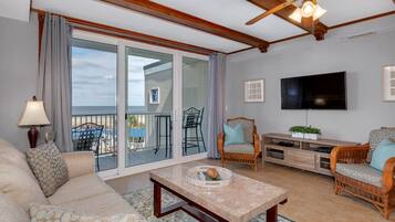 Condo, Multiple Beds, Pool Access, Pool View (#238 - No Pets) | Living area | 40-inch TV with digital channels