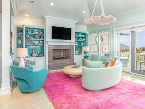 Townhome, Multiple Beds, Kitchen, Partial Ocean View | Living area | 50-inch flat-screen TV with digital channels