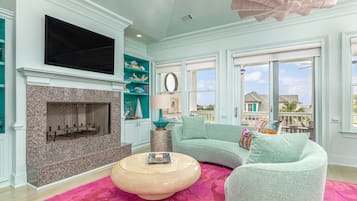 Townhome, Multiple Beds, Kitchen, Partial Ocean View | Living area | 50-inch flat-screen TV with digital channels