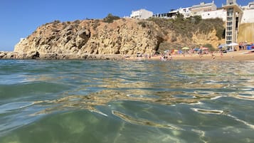 On the beach, beach towels