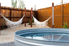 Outdoor spa tub - El Paseo | Relaxing Mid-Century Boho Home  (Twentynine Palms)