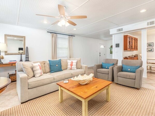 Condo, Multiple Beds, Kitchen, Garden View | Living area | 42-inch flat-screen TV with digital channels