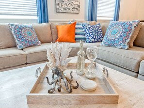 Condo, Multiple Beds, Kitchen, Garden View | Living area | TV
