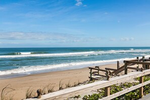 On the beach, beach towels - Townhome # 3 Private Beach, Saltwater pool Family Vacation- Sleeps 8 (Melbourne Beach)