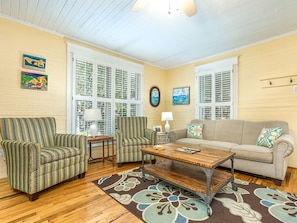 House, Multiple Beds, Kitchen | Living area | TV - Chimney Pot Cottage by Tybee Vacation Rentals (Tybee Island)