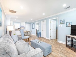 Condo, Multiple Beds, Kitchen, Garden View | Living area | TV - Dune B by Tybee Vacation Rentals (Tybee Island)