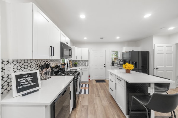 You will find everything you need to prepare meals in this fully stocked kitchen