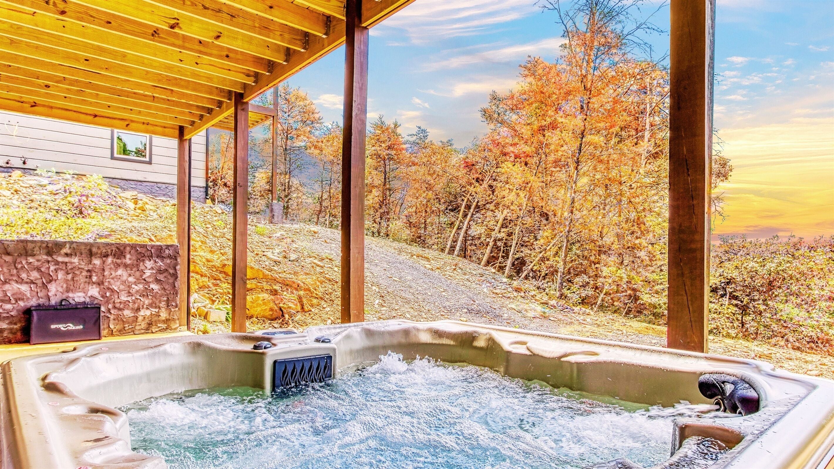Outdoor spa tub
