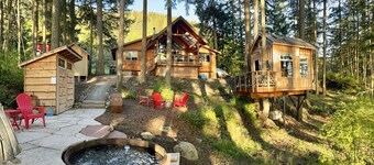 Lakeside Cabin in the Trees with Views and Hot Tub