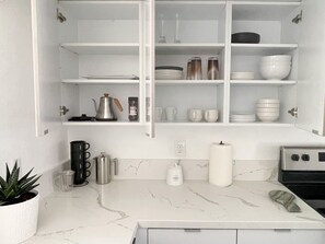Microwave, oven, stovetop, dishwasher
