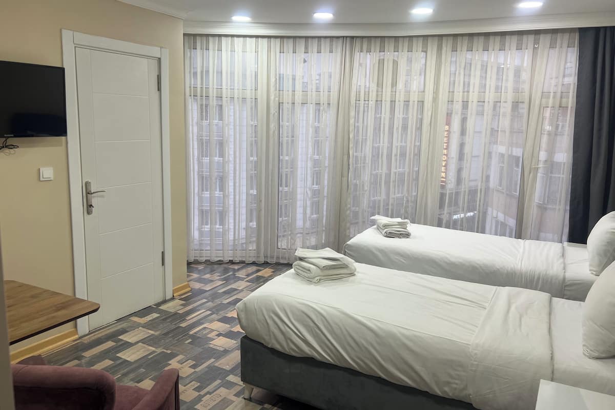 Phòng 2 giường đơn Deluxe, nhiều giường, quang cảnh thành phố | Bàn, khu vực làm việc phù hợp cho laptop