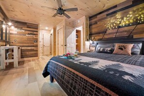 1 bedroom, iron/ironing board, free WiFi, bed sheets - Cozy Cabin w/ Hot Tub + Fire Pit + Arcade (Sevierville)