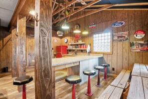 Fridge, microwave, oven, stovetop - Guadalupe Bluff Bunk House - Located overlooking the Guadalupe River (Kerrville)