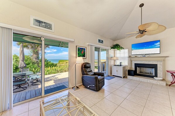 TV - Casey Key Beachfront Escape: Charming 1BR Cottage (Nokomis)