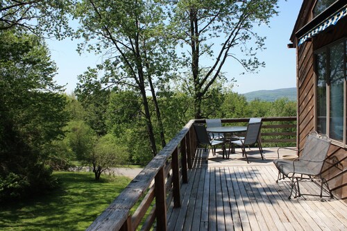 Gorgeous Deck Views at this Serene Berkshires Cabin