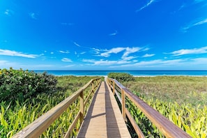 Accommodatie ligt op het strand, ligstoelen, strandlakens